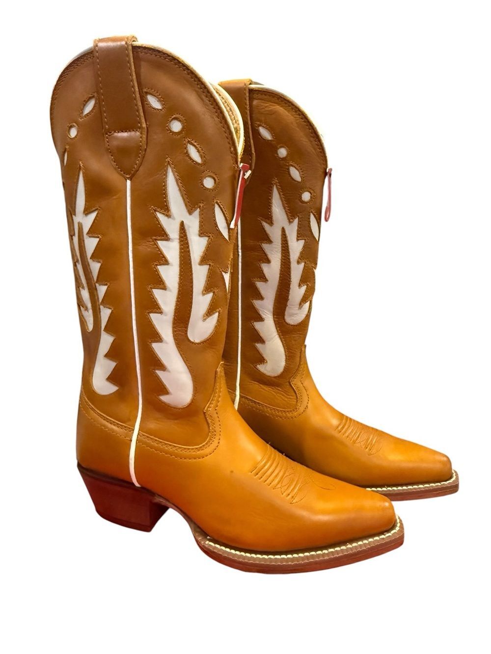 Justin Faye Cognac Cowhide Western Boots Women’s Size 6.5 B Style VN4441 NWT